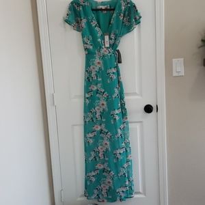 Beautiful teal  wrap dress